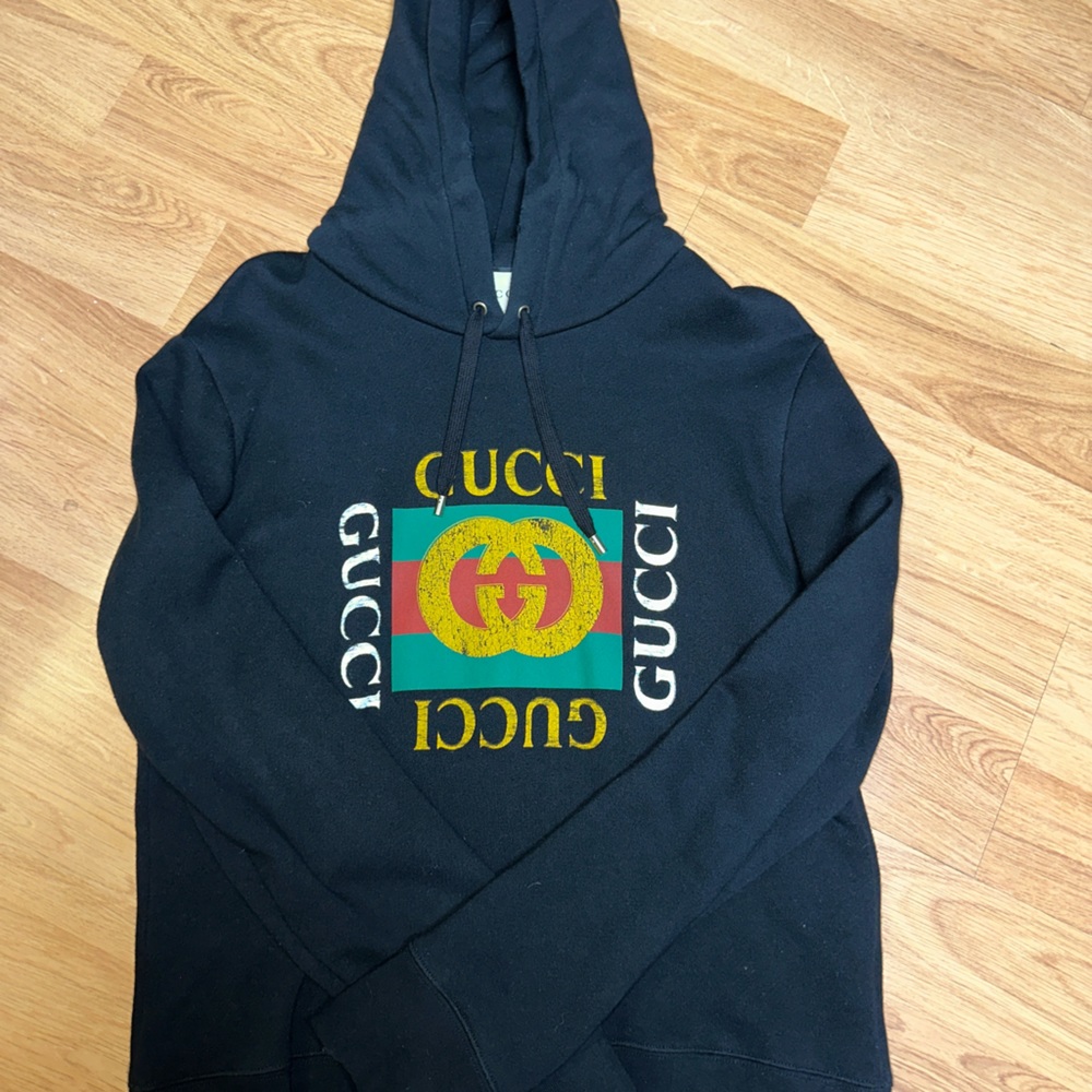Oversize Sweatshirt with Gucci logo, black